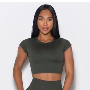 Bombshell Sportswear Olive Green Women's Crop Top
